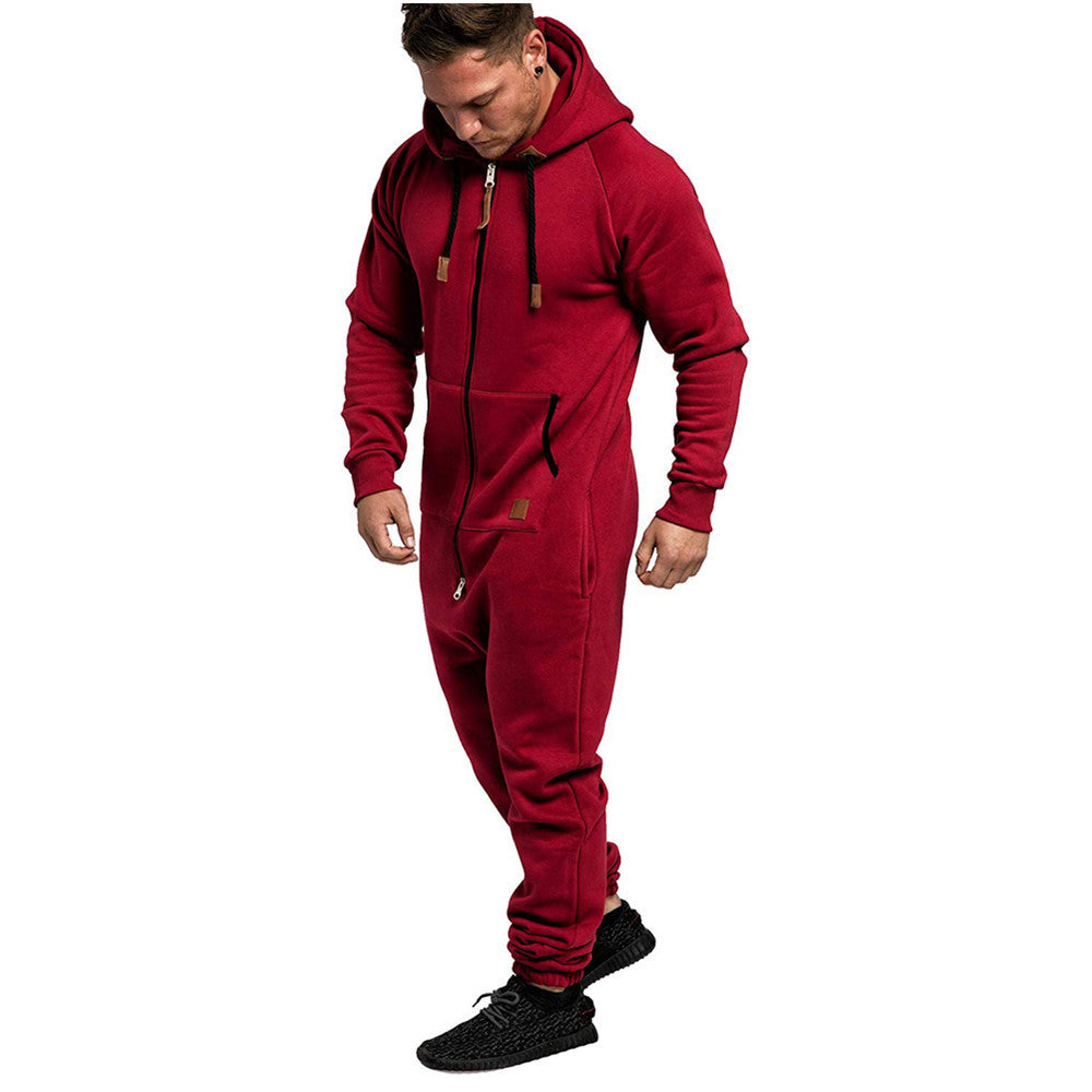 【PRE SALE】Hooded Fleece Solid Color Jumpsuit