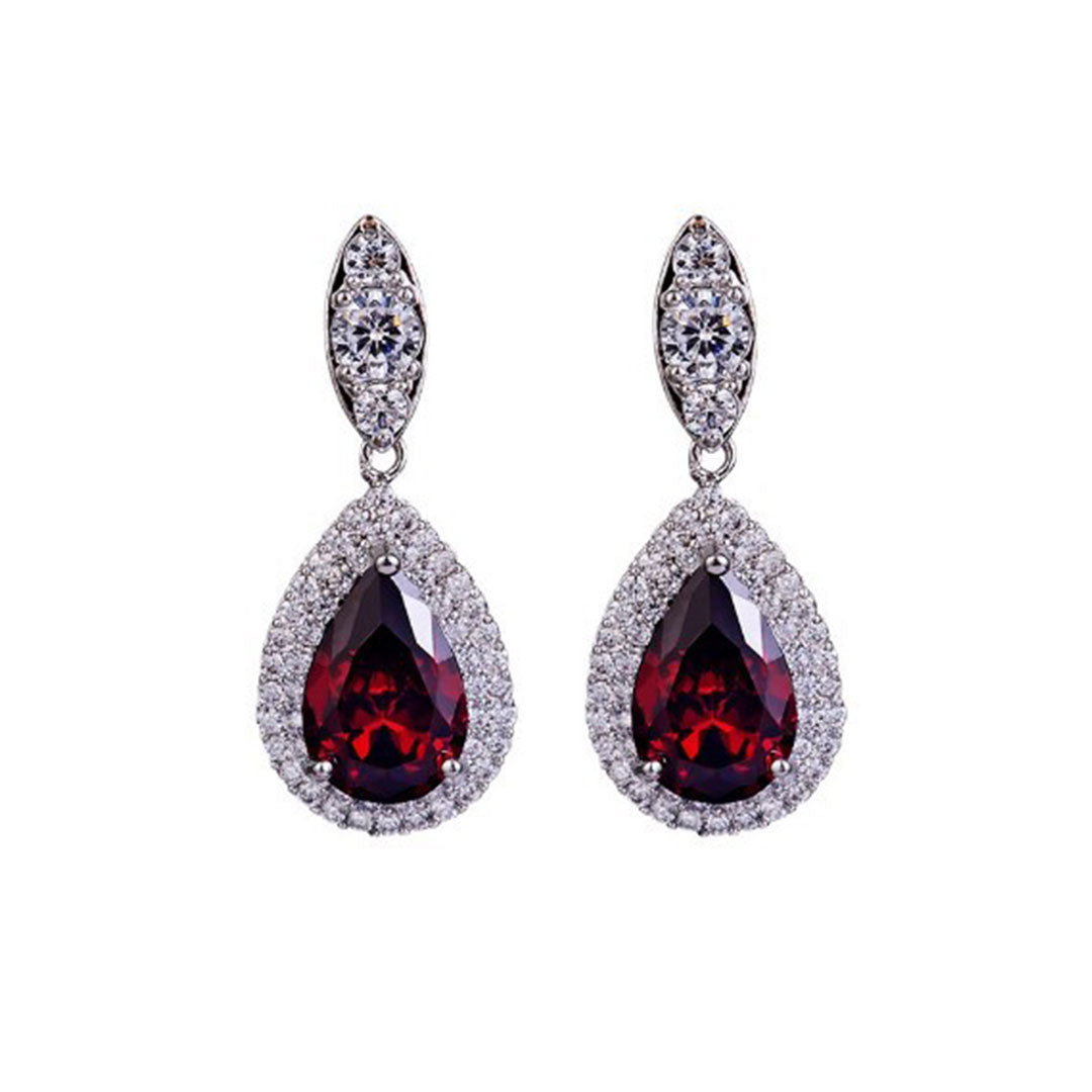 Zircon Marquise Leaf Teardrop Dangle Earrings Set