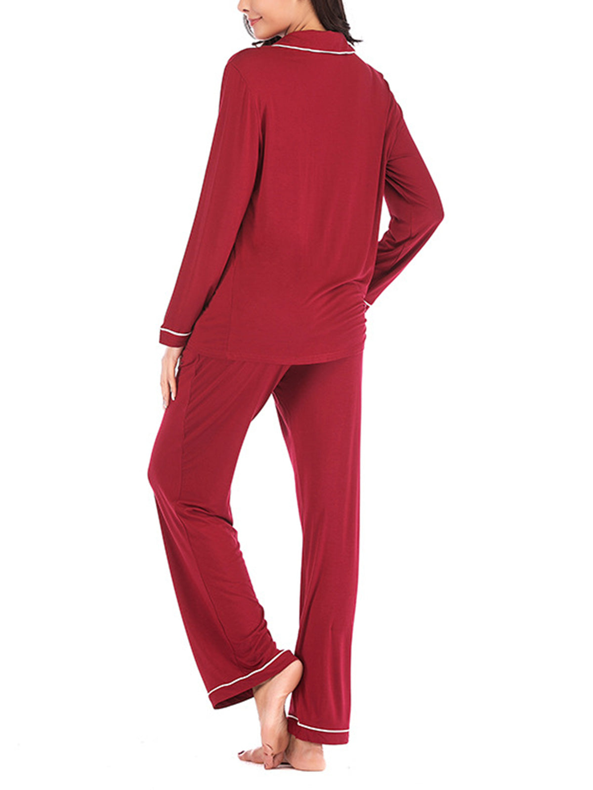 Satin Button Down Silk Soft Pajamas Sets