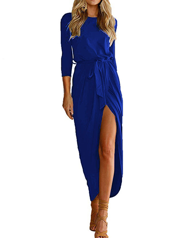 High Split Maxi Dress with Belt