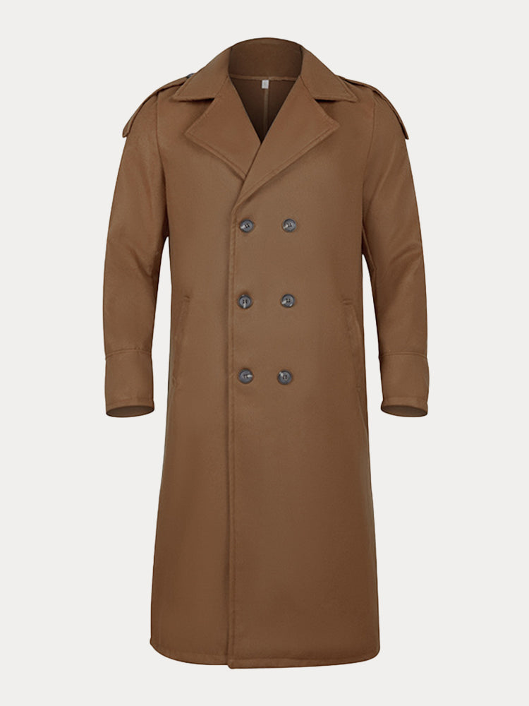 Classic Solid Long Tweed Coat