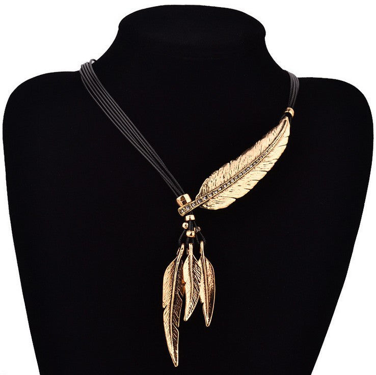 Bohemian Feather Tassel Necklace