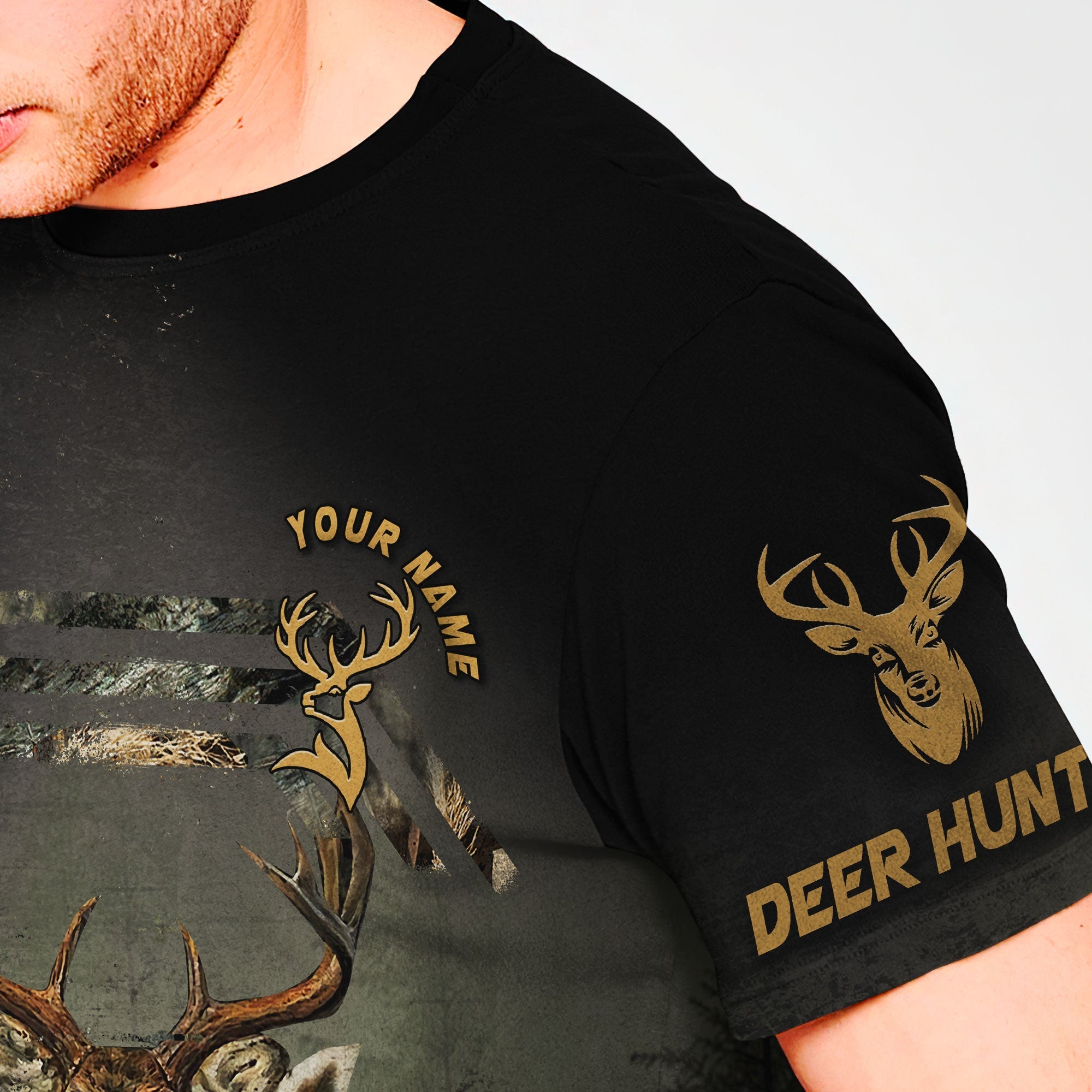 Personalized Name Deer Hunting Camo Unisex Shirts