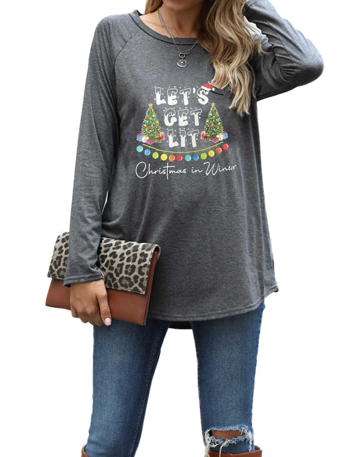 Christmas Deer & Santa Claus Tops