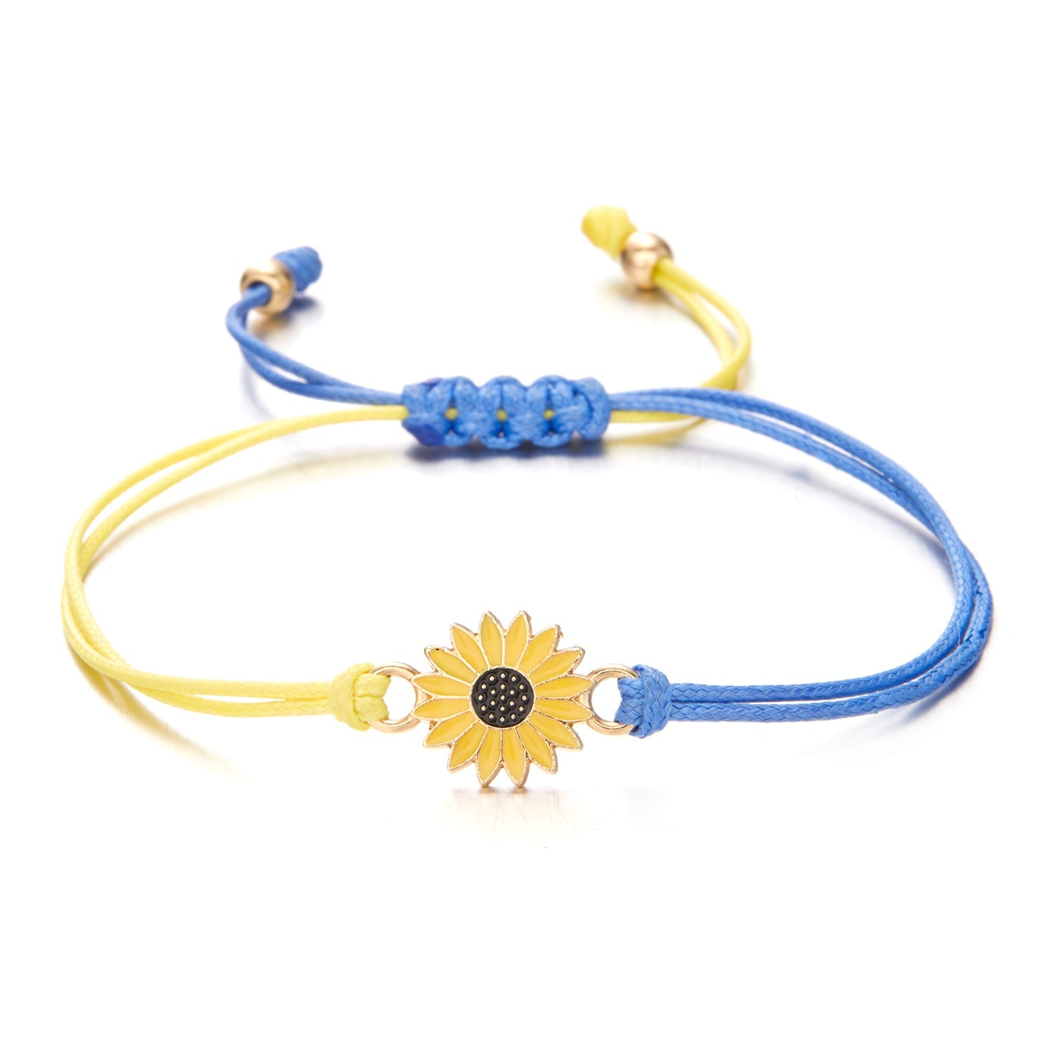 Yellow Blue Sunflower Bracelet