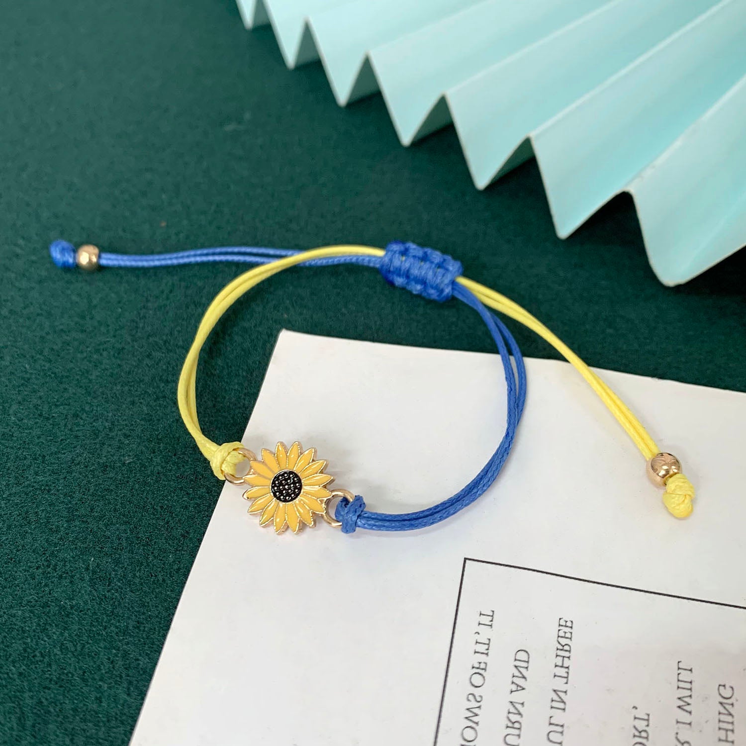 Yellow Blue Sunflower Bracelet