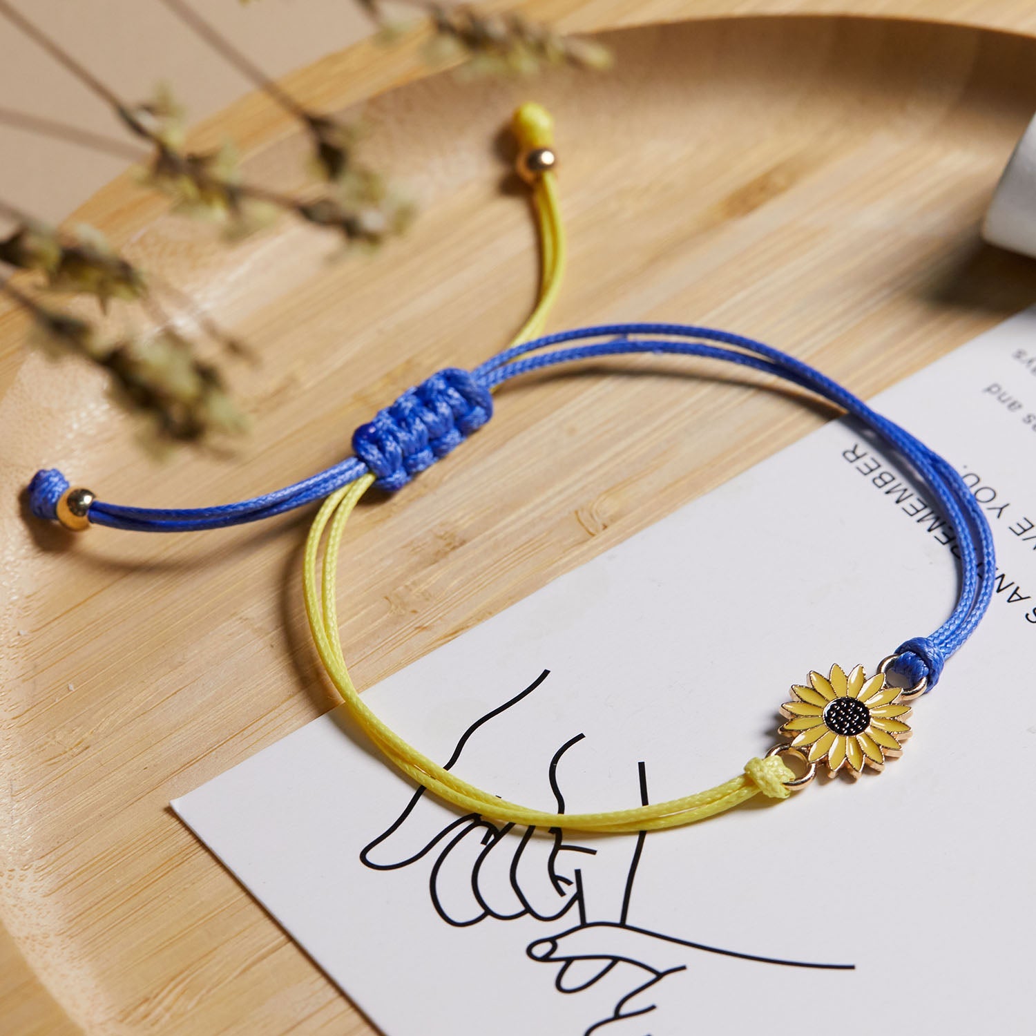 Yellow Blue Sunflower Bracelet