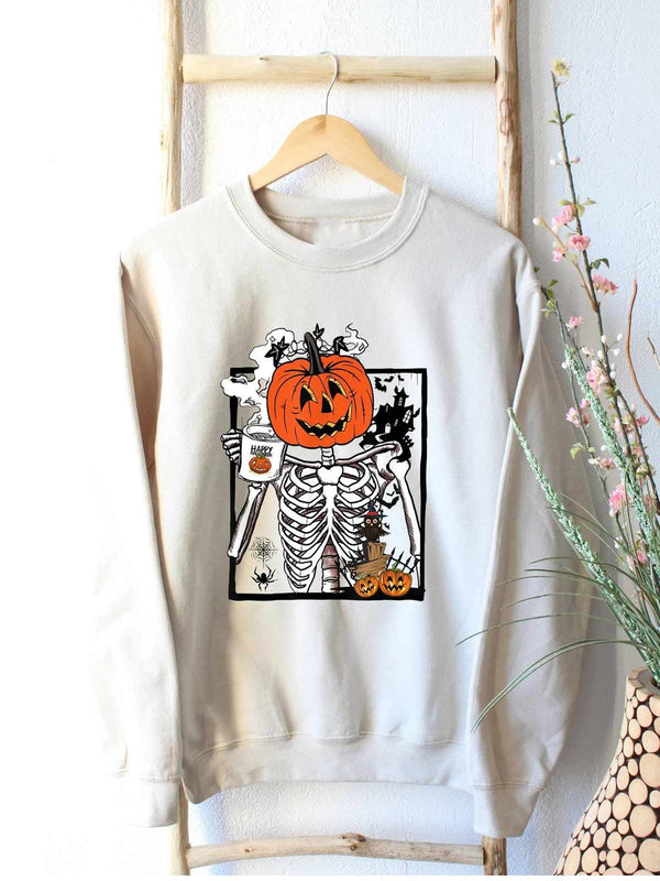 Skull & Pumpkin Funny Sweatshirt