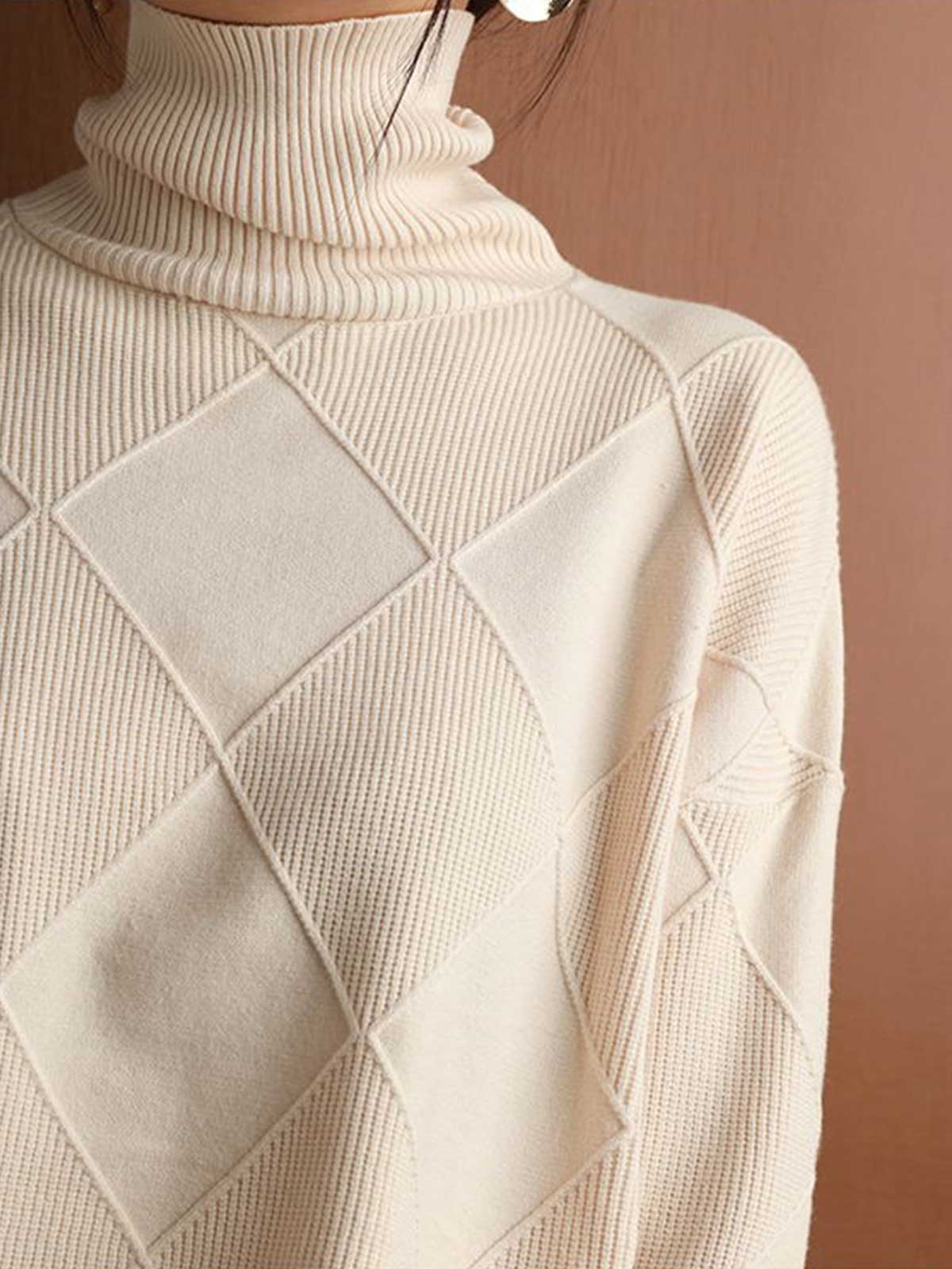 Cashmere Turtleneck Solid Color Sweater