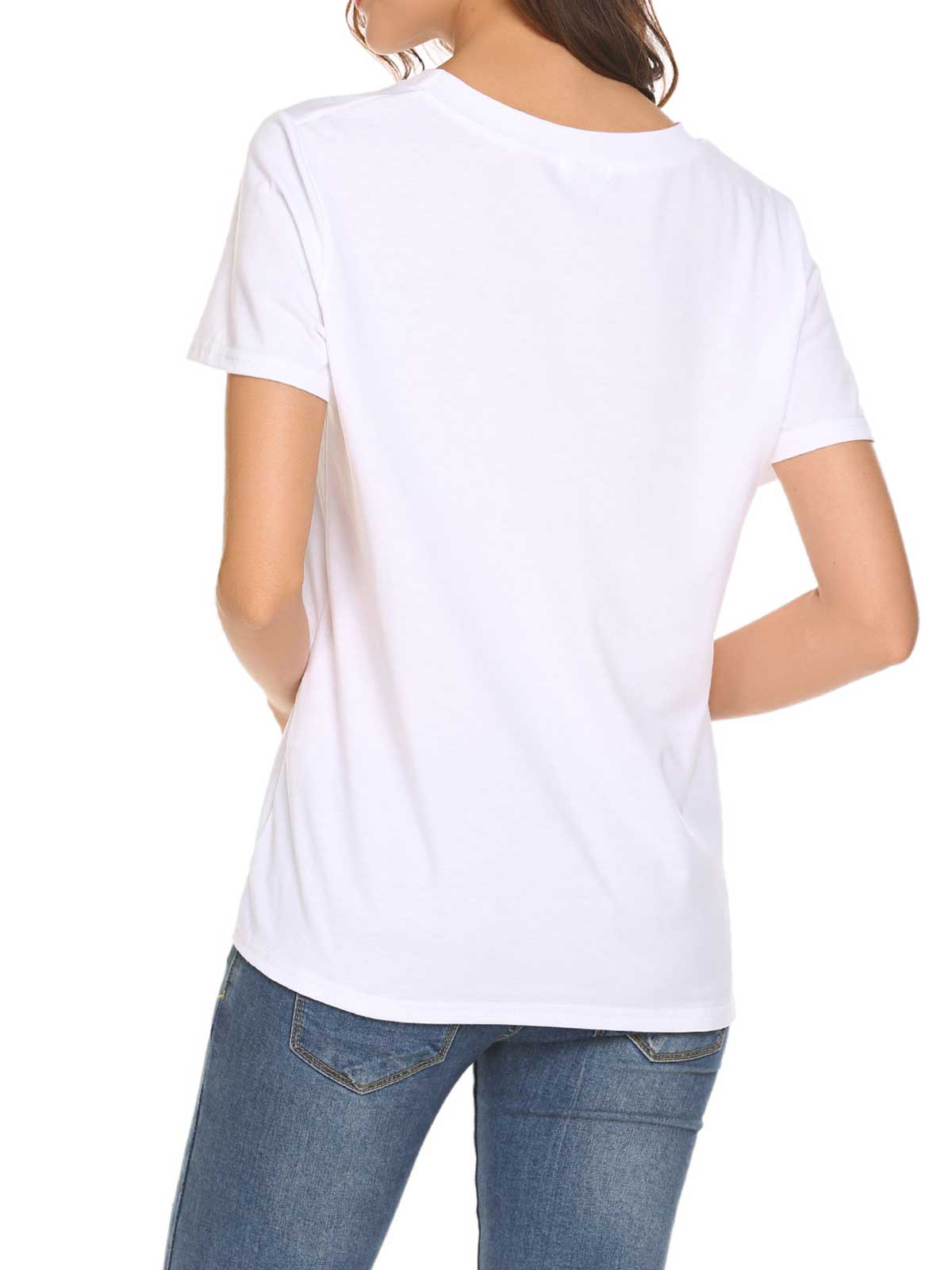 Feather Print Plain T-shirt