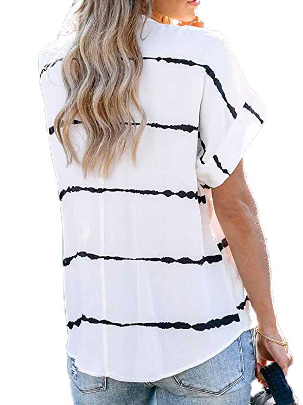 Striped V Neck T-shirt