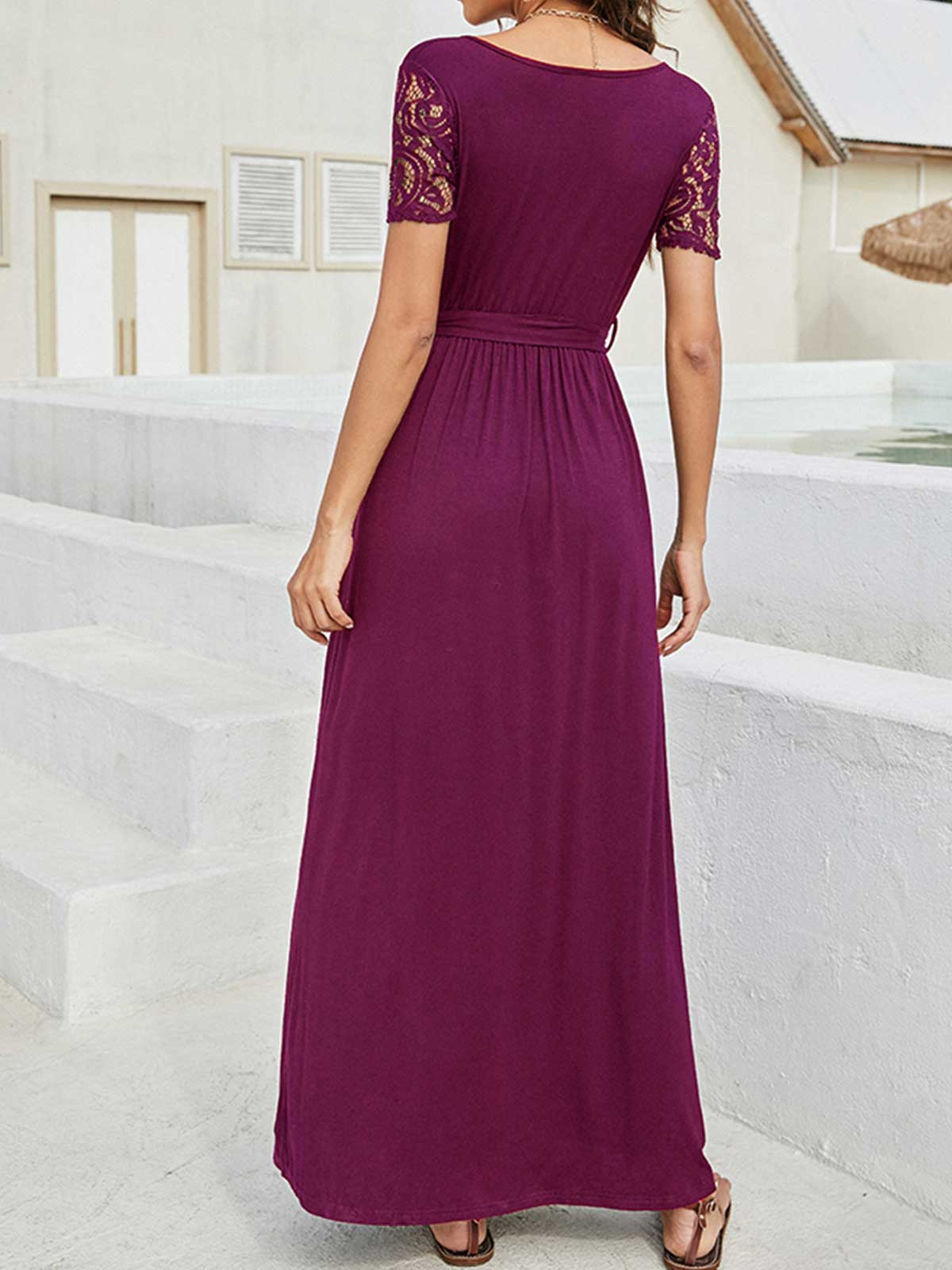 Lace Ruffled Maxi Dress