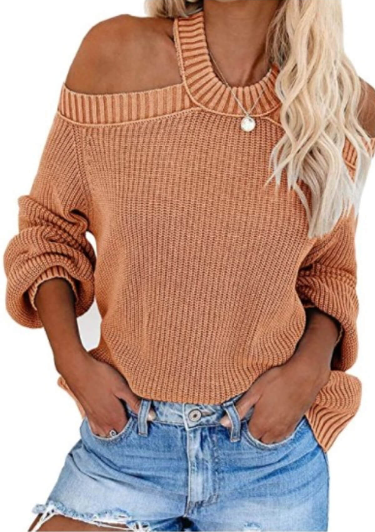 Cold Shoulder Knit Sweater