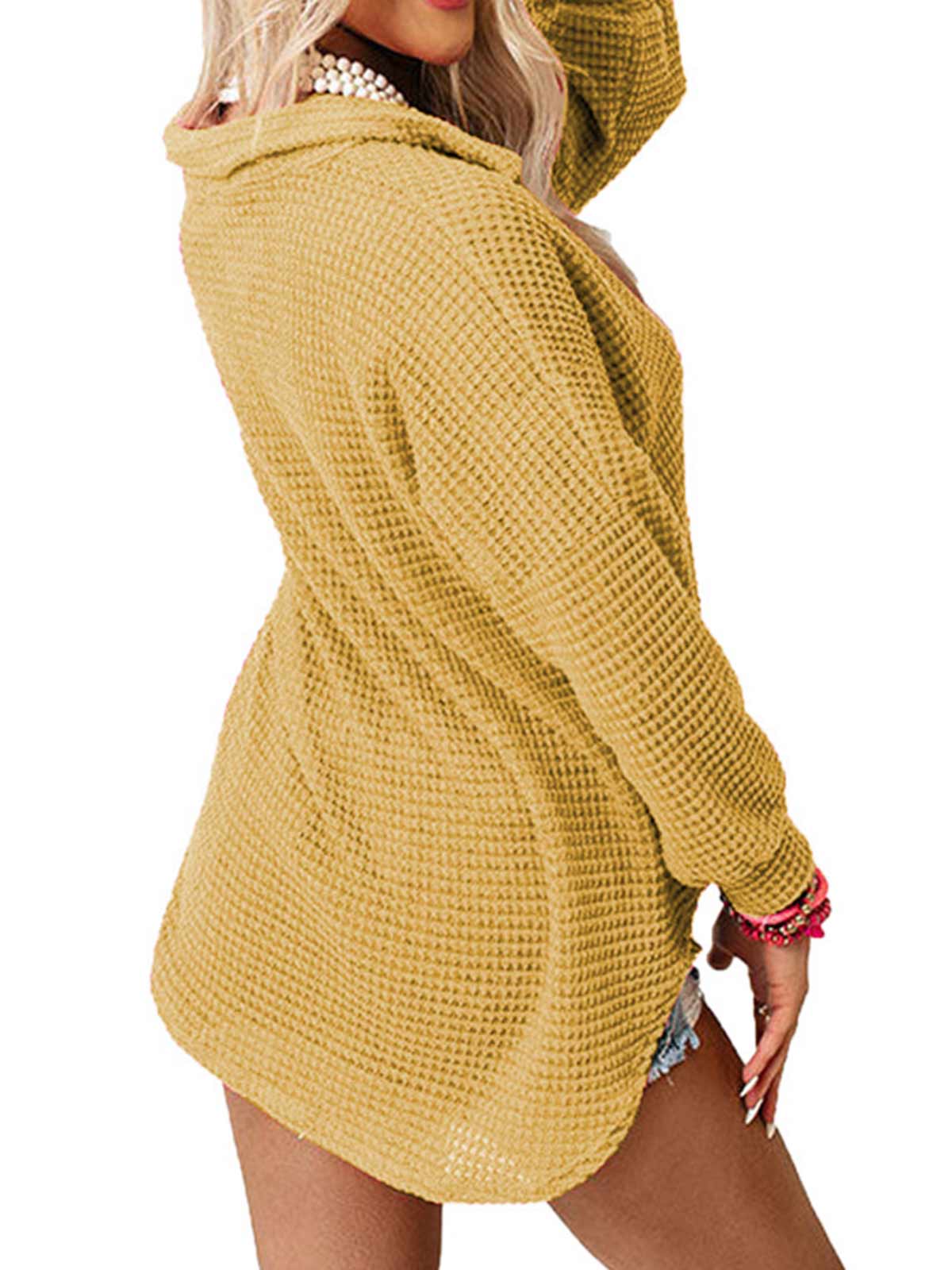 Waffle Knit Button Up Jacket