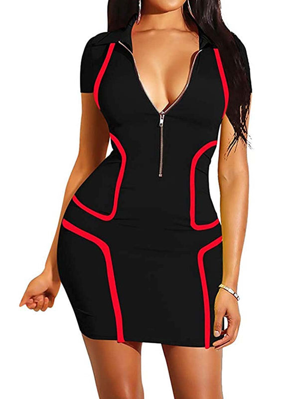 Zip Front Bodycon Dresses