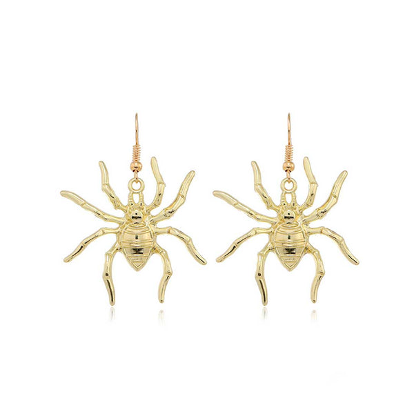 Golden Spider Dangle Earrings 🕷️