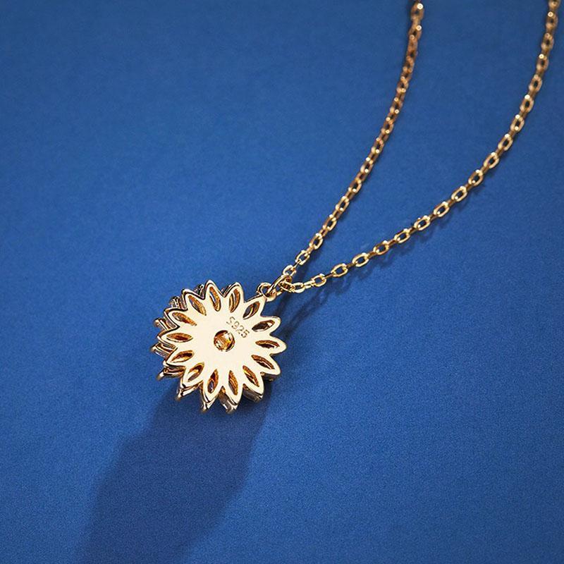 Rotatable Sunflower Necklace