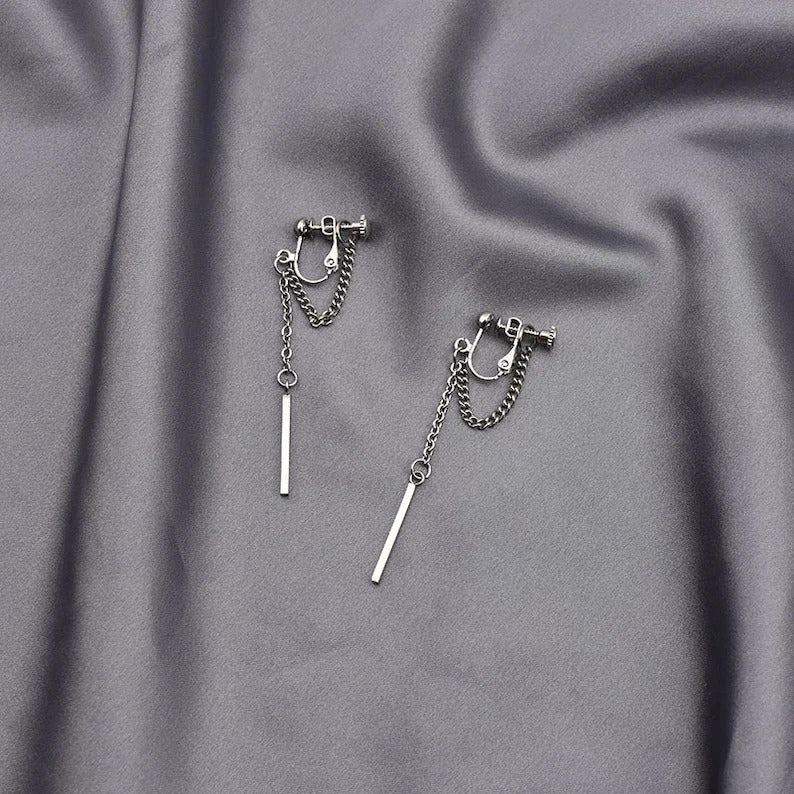 Geometric Drop Chain Earring