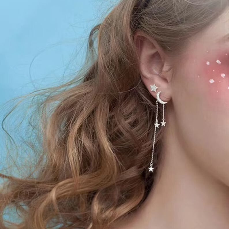 Moon and Star Earrings