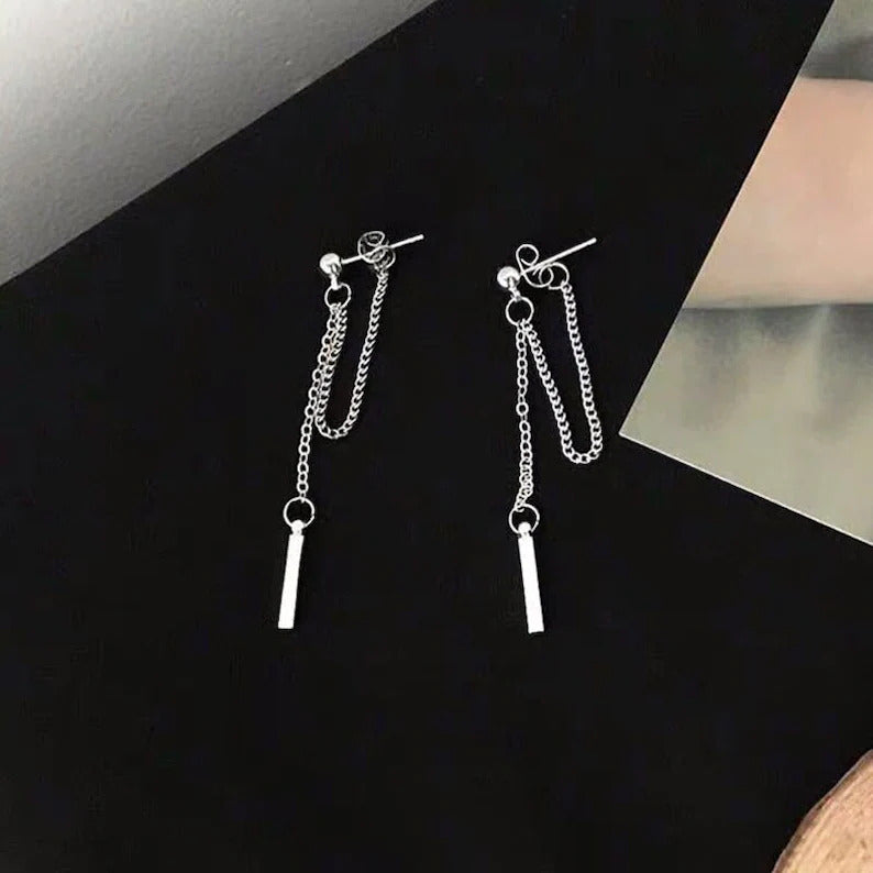 Geometric Drop Chain Earring