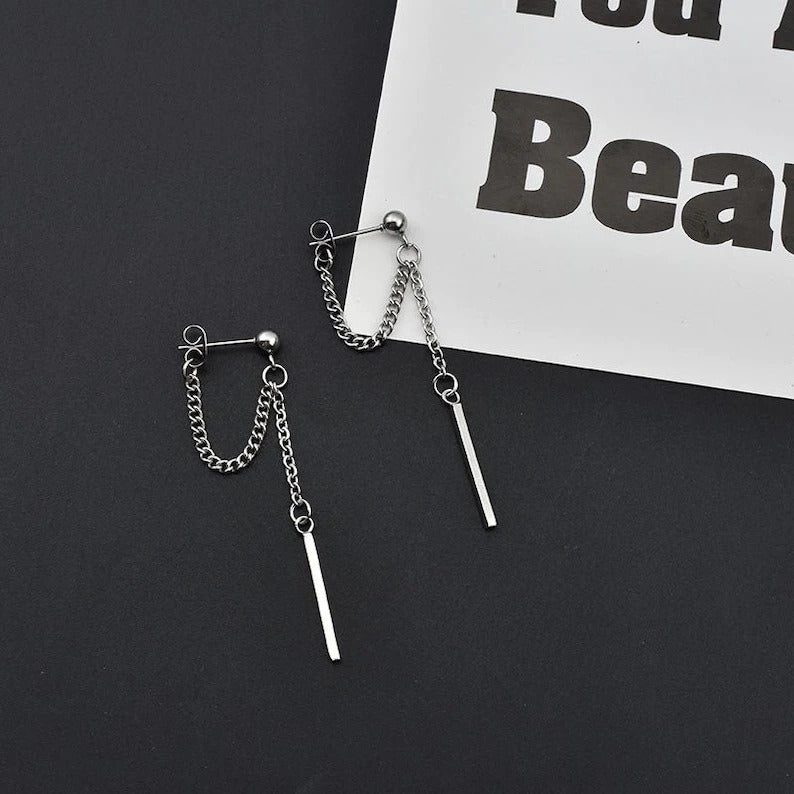 Geometric Drop Chain Earring