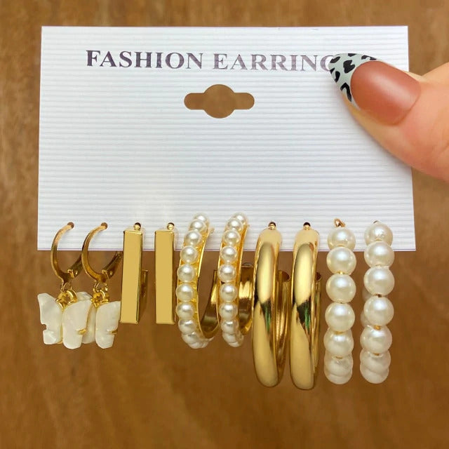 Fashion Leopard Acrylic Hoop Earrings Set For Women