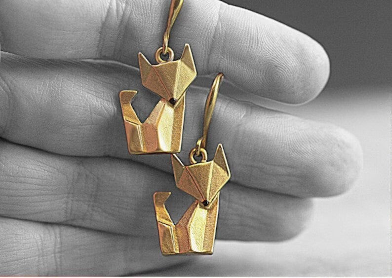 Origami Fox dangle Necklace