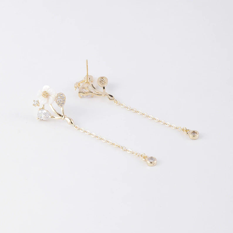 White flower earrings