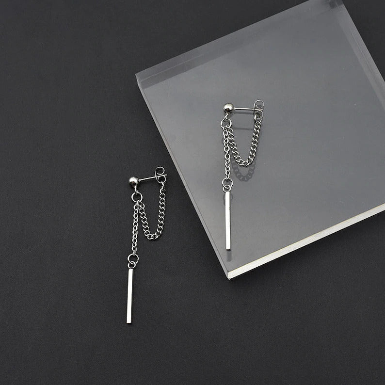 Geometric Drop Chain Earring