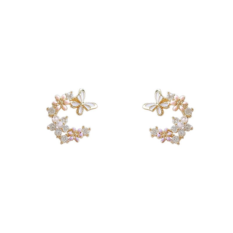 Butterfly Love Flower Earrings