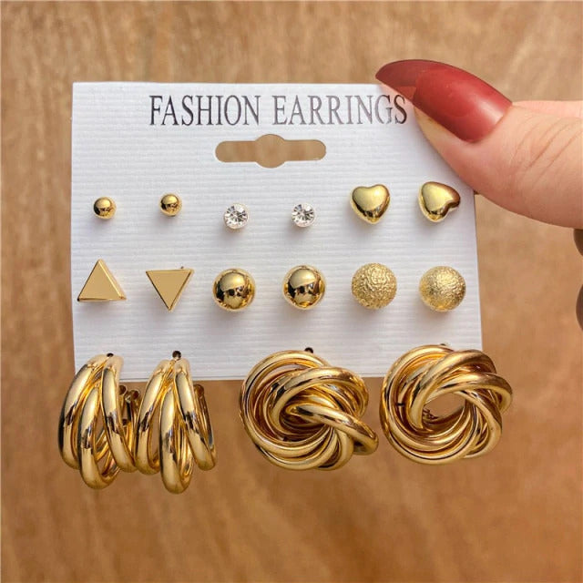 Fashion Leopard Acrylic Hoop Earrings Set For Women