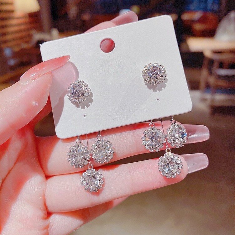 Zircon Round Petal Earrings(Buy 1 get 1 free)