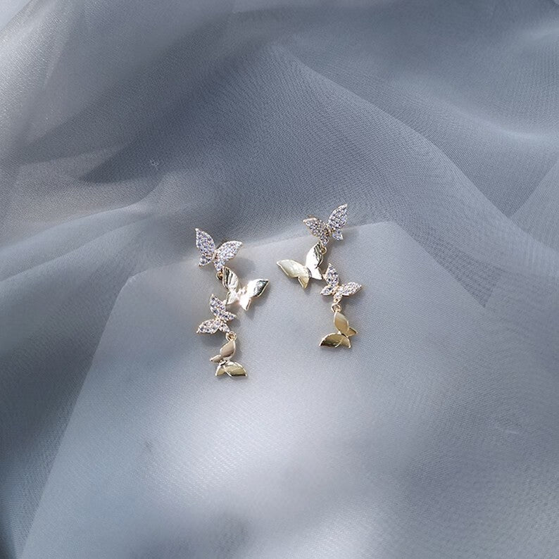 Butterfly Linear Drop Earrings