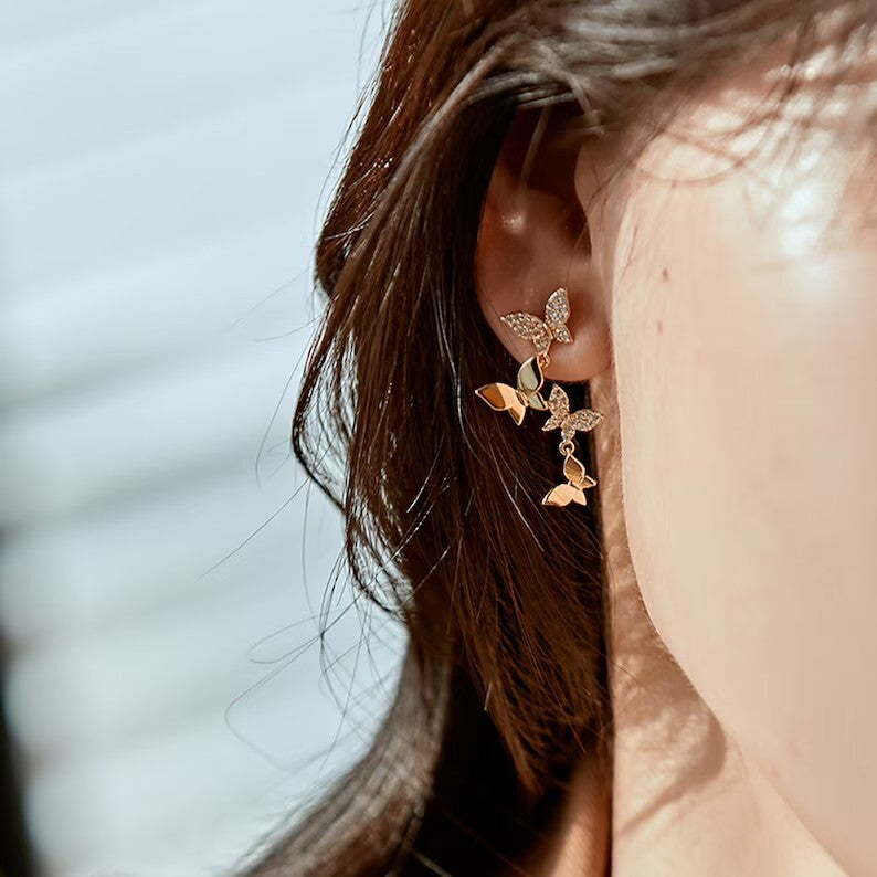 Butterfly Linear Drop Earrings