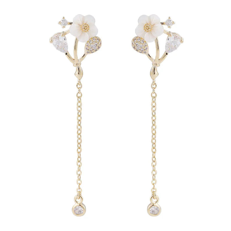 White flower earrings