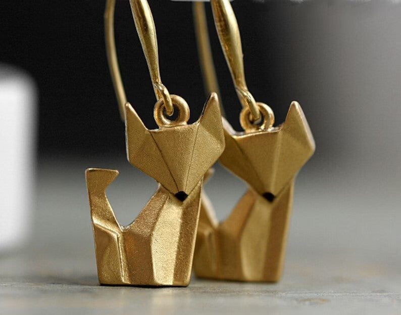 Origami Fox dangle Necklace