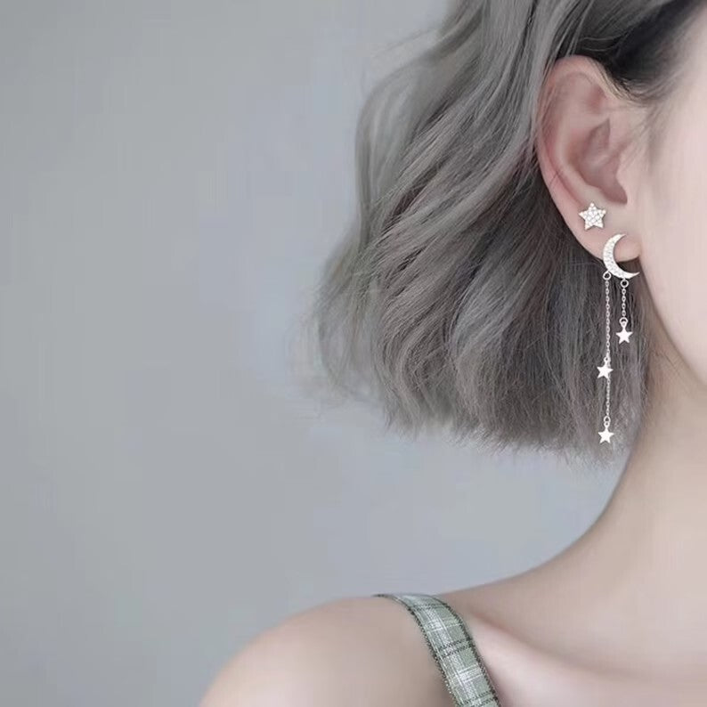 Moon and Star Earrings