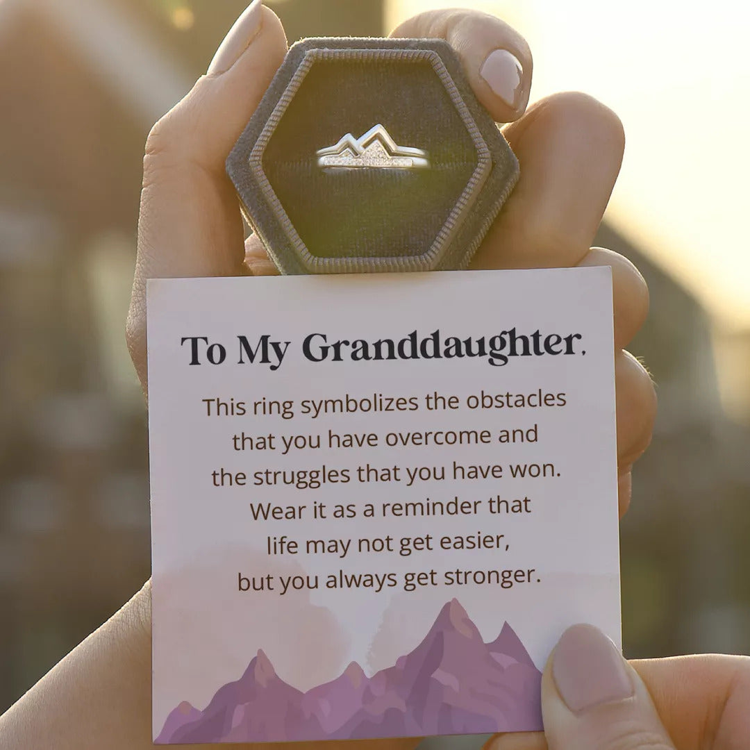 To My Granddaughter The Climb Pave Mountain Ring