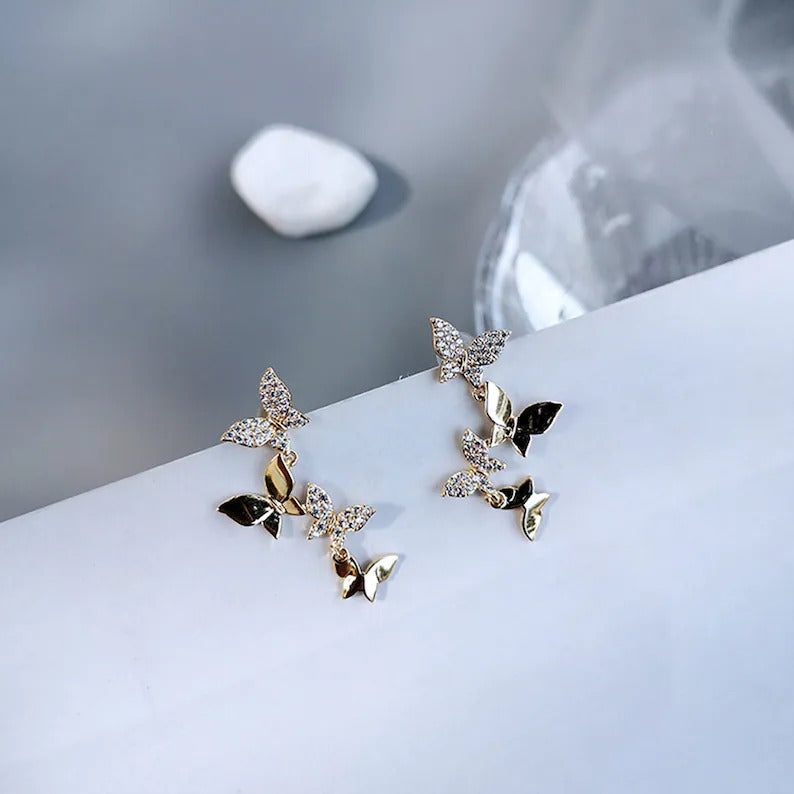 Butterfly Linear Drop Earrings