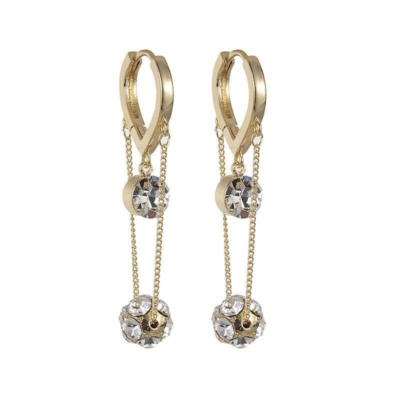 Crystal zirconia tassel earrings