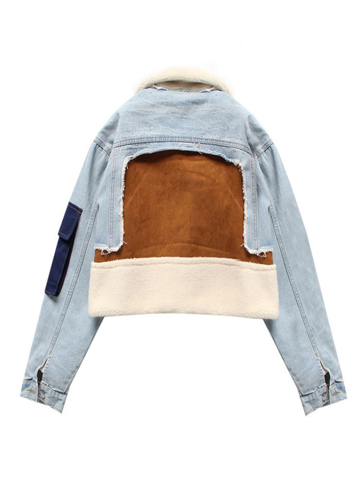 Fashion Denim Patchwork Jacket Coat