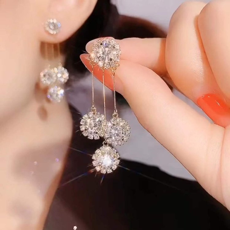 Zircon Round Petal Earrings(Buy 1 get 1 free)