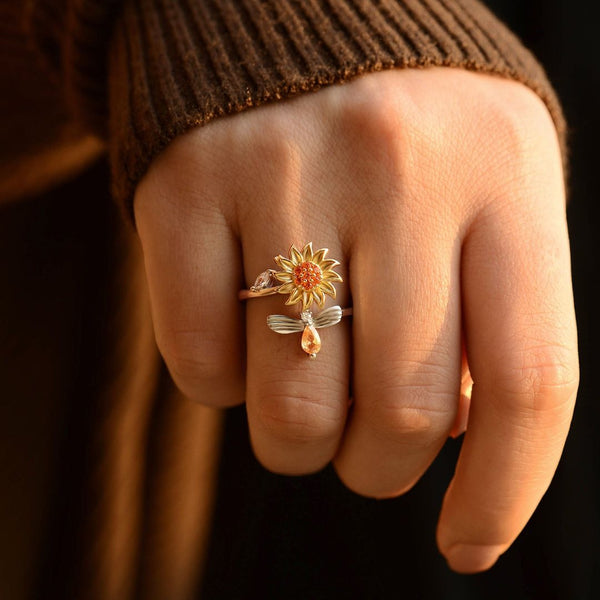 To My Granddaughter Sunflower Fidget Ring