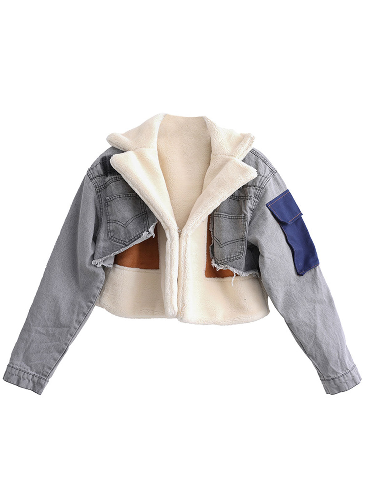 Fashion Denim Patchwork Jacket Coat