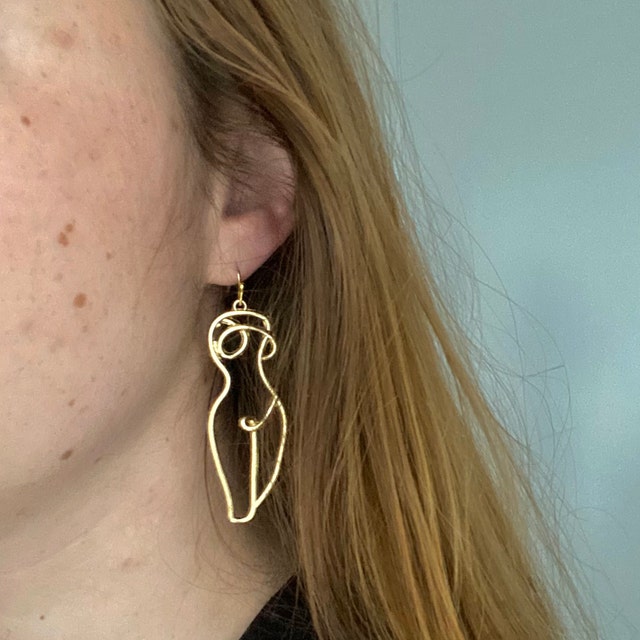 Nude Female Body Earrings