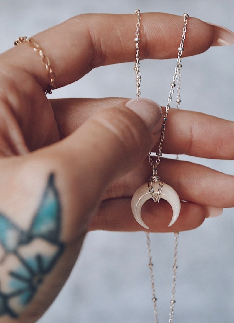 Crescent moon Horn necklace