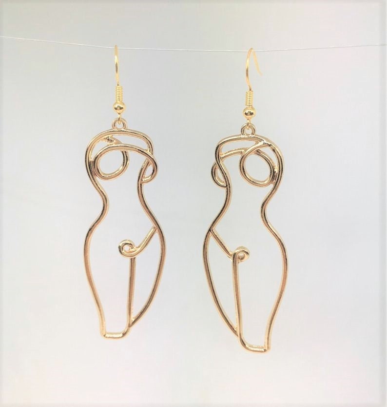 Nude Female Body Earrings