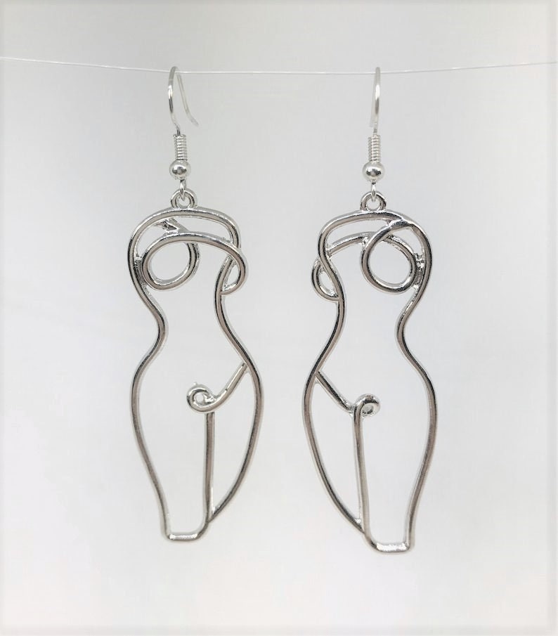 Nude Female Body Earrings