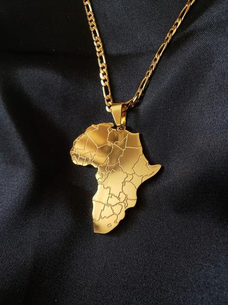 Africa map necklace