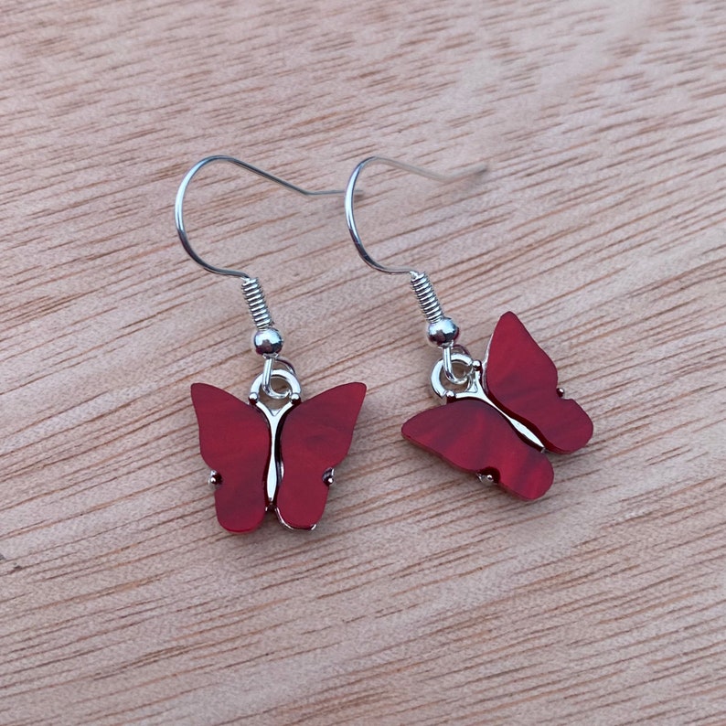 Silver plated butterfly earrings